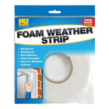 FOAM WEATHER STRIP- TWIN PACK 2X5m