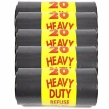 20-Black Bin Bags Sacks Liners Rubbish Bags waste Refuse Thick Strong Heavy Duty