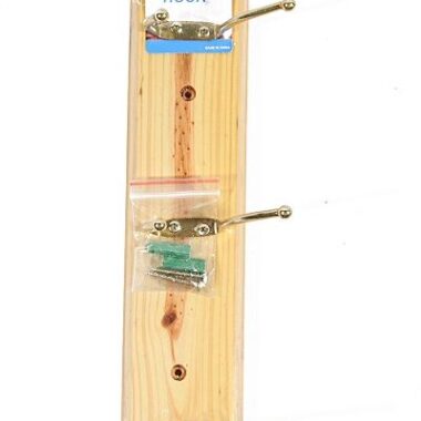 3-HOOK WOODEN COAT HANGER