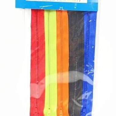 9 INCH CLOSED END ZIP | HOUSEHOLD ACCESSORIES – 6PACK MULTI COLOURS