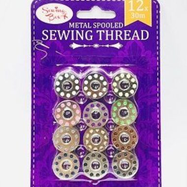 METAL SPOOLED SEWING THREAD KIT 12PCS