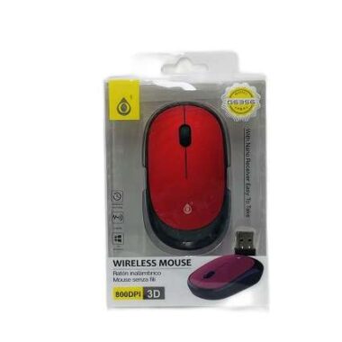 3D RED COLOR WIRELESS MOUSE 800 DPI FOR LAPTOP , PERSONAL COMPUTER , OFFICE