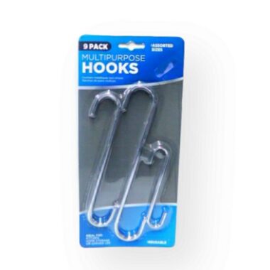 9 PACK MULTIPURPOSE HOOKS