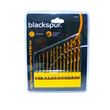 13 PIECES TITANIUM COATED DRILL BIT SET