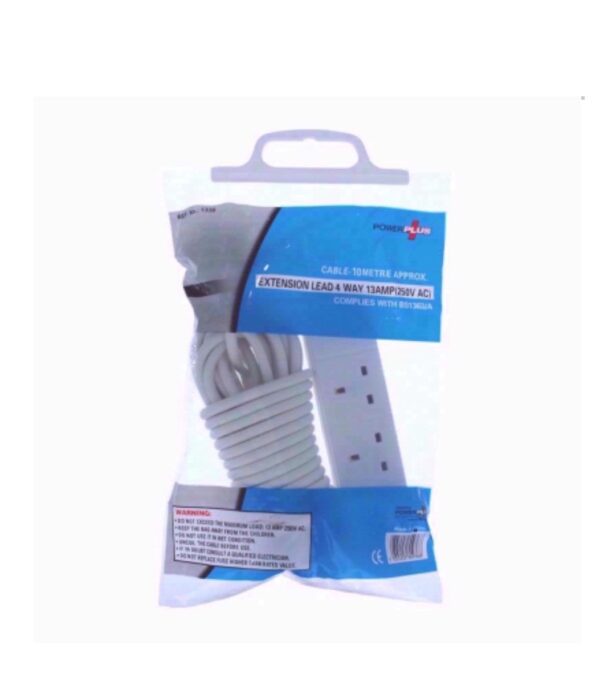 EXTENSION LEAD 4 WAY  13AMP CABLE 10METRE