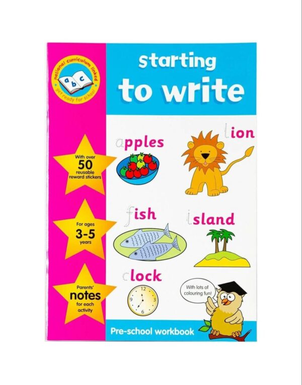 Starting To Write Pre-School Workbook Educational Activity Home Learning Book