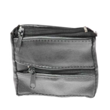MULTI POCKET ZIP COINS BAG BLACK