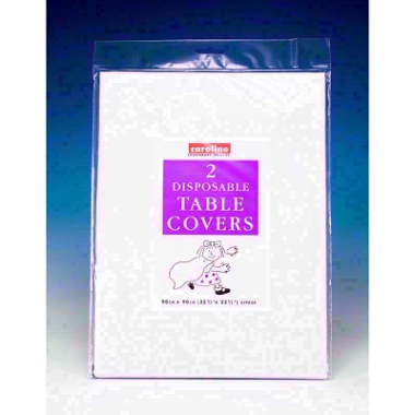 2 DISPOSABLE TABLE COVERS WHITE