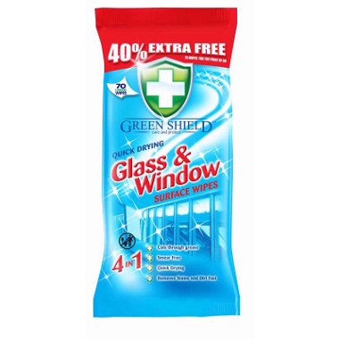 GLASS & WINDOW SURFACE WIPES – 40% EXTRA FREE
