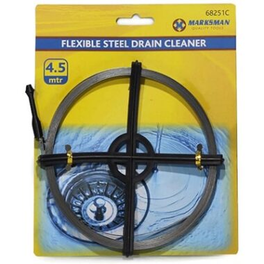 MARKSMAN FLEXIBLE WIRE ROD SET DRAIN CLEANER – SPRING STEEL COIL 15FT