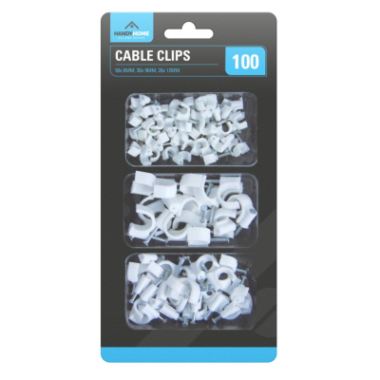 CABLE CLIPS 100 PC MIX SIZE