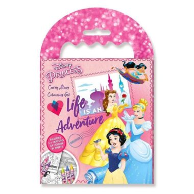Disney Princess Carry Along Colouring Set Book – 5 Crayons 64 Colour In Sheets