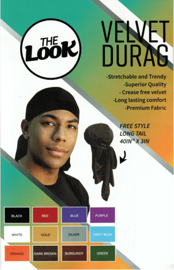 Unisex Velvet Long Tail Durag Headwrap - Image 2