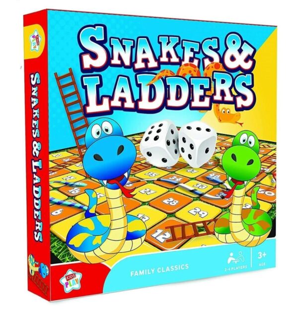 Kids Play •Features:Board Game, Snakes and Ladders Board Game for 2 to 6 Players
