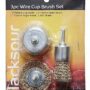 3pc WIRE CUP BRUSH SET