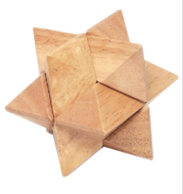 6 piece wooden Star puzzle makes a 12 point interlocking star - Image 2