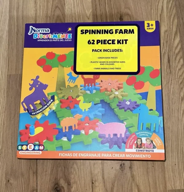 62 Piece Childrens Kids Toy Spinning Farm Animal Large Play Set Kit Learning - Image 4