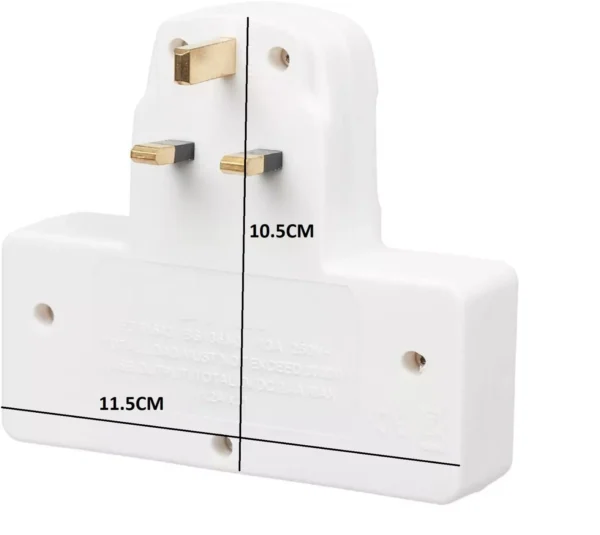 2 Way/Gang Cable-Free Socket Adaptor with 2x USB Charge Surge Protected - Image 4