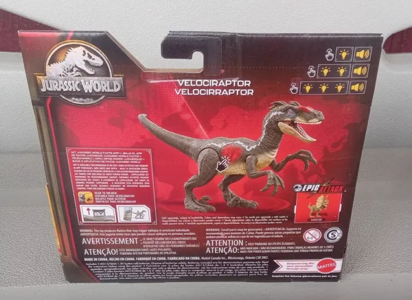 Mattel Jurassic World Epic Attack Intensifying Damage Velociraptor Dinosaur - Image 2