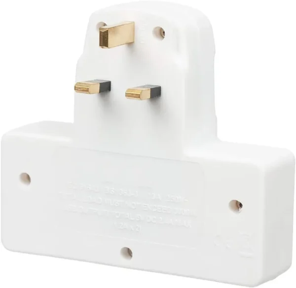 2 Way/Gang Cable-Free Socket Adaptor with 2x USB Charge Surge Protected - Image 2